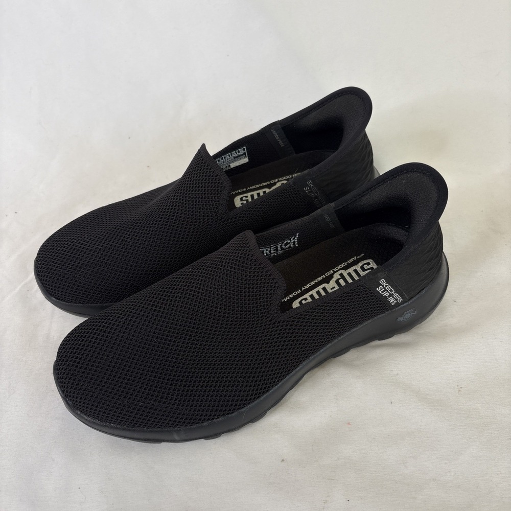 Skechers Women's Sz 6 Go Walk Joy Vela Hands Free Slip Ins Black Shoes Comfort